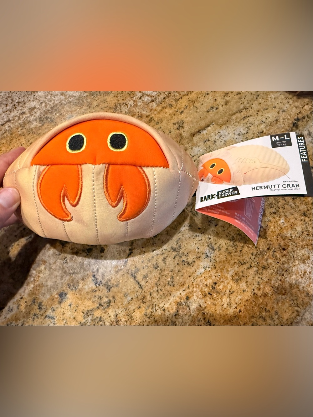 BARK box Hermutt Crab NWT Dog Toy super chewer Med-Large rip & reveal Hermit